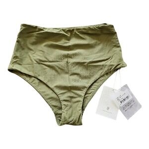 Faithfull NWT Reyes Khaki High Raise Bikini Bottom US sz 6